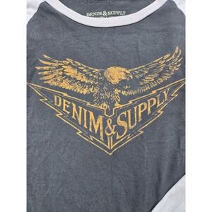 Denim Supply Ralph Lauren Mens Raglan T Shirt Eagle Graphic Cotton Size L